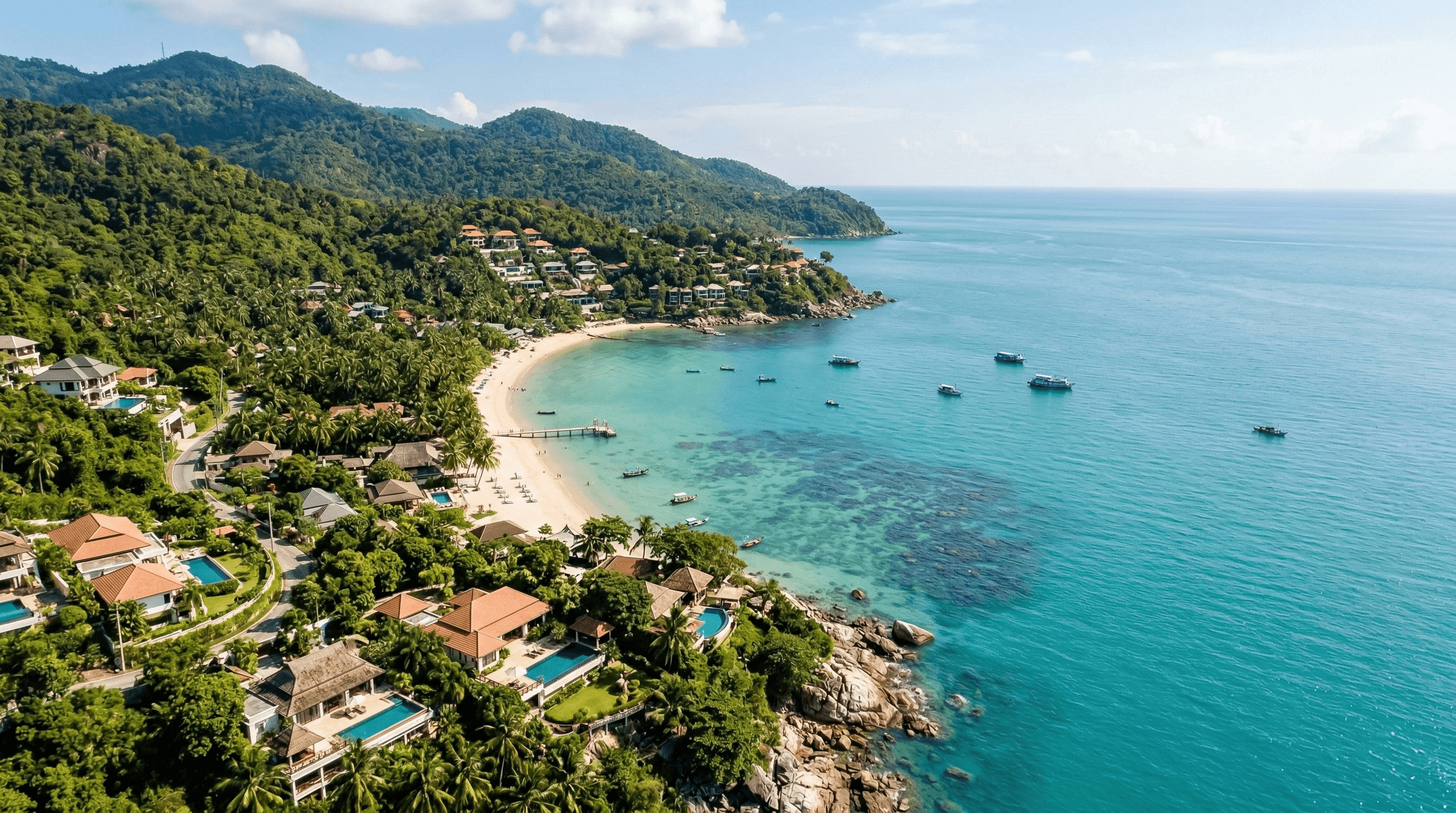 Koh Phangan coastline and property landscape
